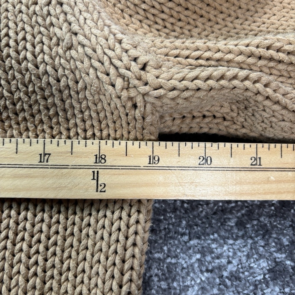 Vintage J.Crew Turtleneck Sweater Women's Medium Beige Chunky Knit Fisherman - Picture 7 of 8